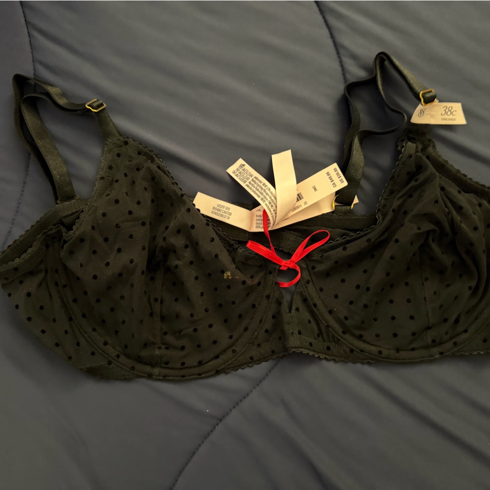 Victoria's Secret Black Bra with Red Bow